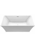 Rectangle Freestanding Tub with Thin Rim, Curved Sides