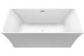 Rectangle Freestanding Tub with Thin Rim, Curved Sides