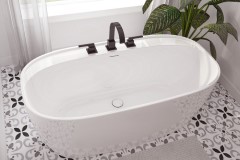 Alaro 5528 Oval Freestanding Bath, Faucet Deck