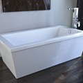 Rectangle Freestanding Bath, Flat Rim, End Drain