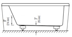 Taller Legs for Drain Installation, Tub Floor is higher, Quick Connect Option