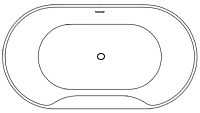 Oval, Center Drain Bathtub with Slotted Overflow