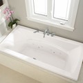 Rectangle Bath, Center Side Drain, Armrest, Flat Rim