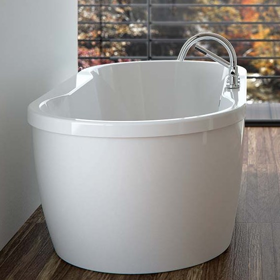 Modern Oval Freestanding Bath with Exposed Rim
