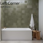 Modern Rectangle Tub with a Skirt on 2 Sides, Left Corner