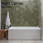 Modern Rectangle Tub with a Skirt on 2 Sides, Left Corner