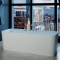 Rectangle Freestanding Bath, Rounded Corners, Angled Sides, Faucet Deck