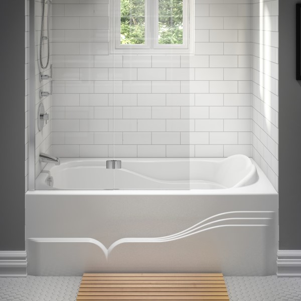 Raised Backrest, Rectangle Bath with Integral Front Skirt