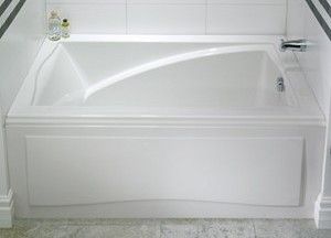 Neptune Delight Alcove Sculpted rectangle bath shown with front skirt