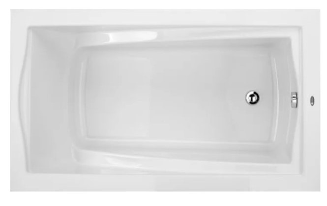 Delight Drop-in Rectangle Bath with Decorative Rim, End Drain, No Skirt