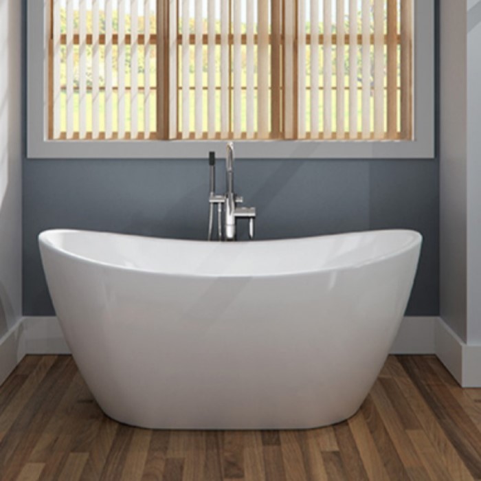 Oval Freestanding Tub, Double Slipper with Curving Sides