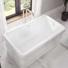 Another View Showing Rounded Rim, Freestanding Tub Filler Behind the Tub
