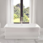 Rectangle Freestanding Tub with Rounded Corners and Curving Sides