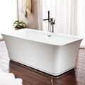 Rectangle Freestanding Bath, Curving Sides, Center Side Drain