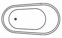 Oval, End Drain Bathtub