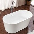 Oval Freestanding Bath, Thin Flat Rim, Angled Sides