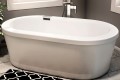 Freestanding Oval Tub, Slightly Angled Sides, Flat Rim