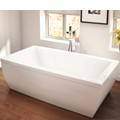 Rectangle Freestanding Bath, Curving Sides, Flat Rim