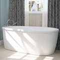 Freestanding Oval Bath, Overlapping Rim, Faucet Deck, End Drain