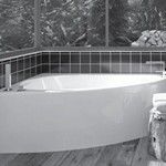 Modern Corner Bath with Integral Curving Skirt