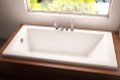 Modern Rectangle Tub with Rounded Interior Corners, End Drain