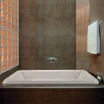 Drop-in Rectangle Bath Installed in an Alcove
