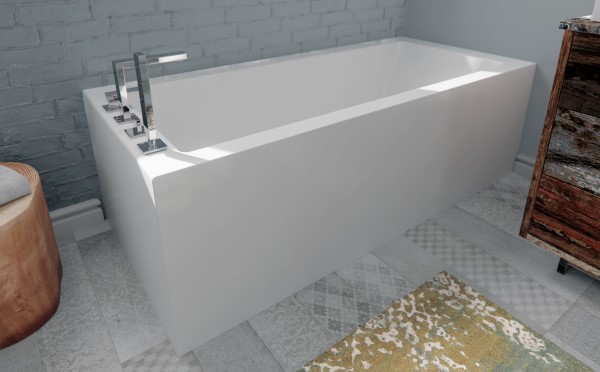 Rectangle bath with a front and side skirt