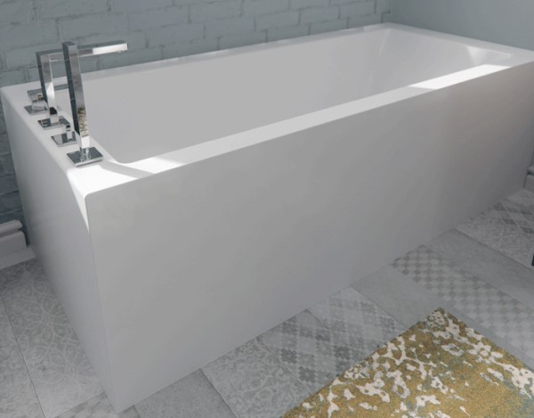 Rectangle Corner Bath with 2 Sided Skirt