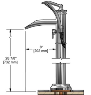 Technical Sheet Freestanding Tub Filler Size