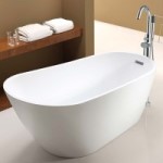 Modern Oval Floor Mount Bath with End Drain