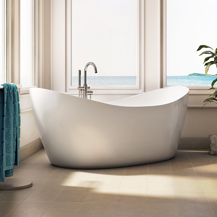 Oval Freestanding Bath with 2 Raised Backrests