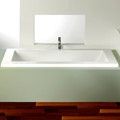 Modern Drop-in Rectangle Bathtub, End Drain, Wide Rim