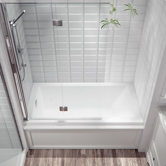 Rectangle Bath with End Drain, Modern Flat Rim