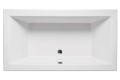 Chios Rectangle Bathtub with Center Drain, 2 Backrests, Simple Modern Rim