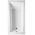 Rectangle Tub, Modern Angled Bathing Area, End Drain