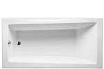 Rectangle 60 x 42 Tub, Modern Angled Bathing Area, End Drain