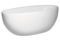 Side View, Oval Freestanding Bathtub with Curving Sides