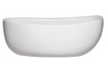 Oval Freestanding Bathtub with Raised Backrest, Curving Ends