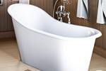 Slipper Style Soaking Tub, End Drain, Raised Backrest