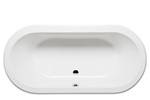 Oval Bath with Center Side Drain, Modern Flat Rim