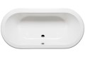 Oval Tub with Center Side Drain, Wide Rim with Step Detail