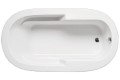 Oval Bathtub with Armrests, Flat Rim and End Drain