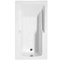 Rectangle Tub, End Drain, Modern Armrests