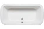 Rectangle Tub with Rounded Corners, Center Side Drain, Flat Rim
