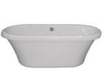 Oval Freestanding Tub, Center Side Drain, Rolled Rim