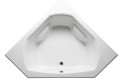 Corner Tub with Armrests in Back Corner, Flat Rim