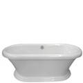 Rianna Pedestal Base Freestanding Center Drain Soaking Tub with Rolled Rim