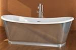 Oval Tub with White Interior, Nickel Exterior