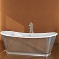 Oval Tub with White Interior, Smooth Nickel Exterior