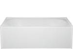 Alcove Tub, Oval Bathing Area, Flat Skirt, Center Drain